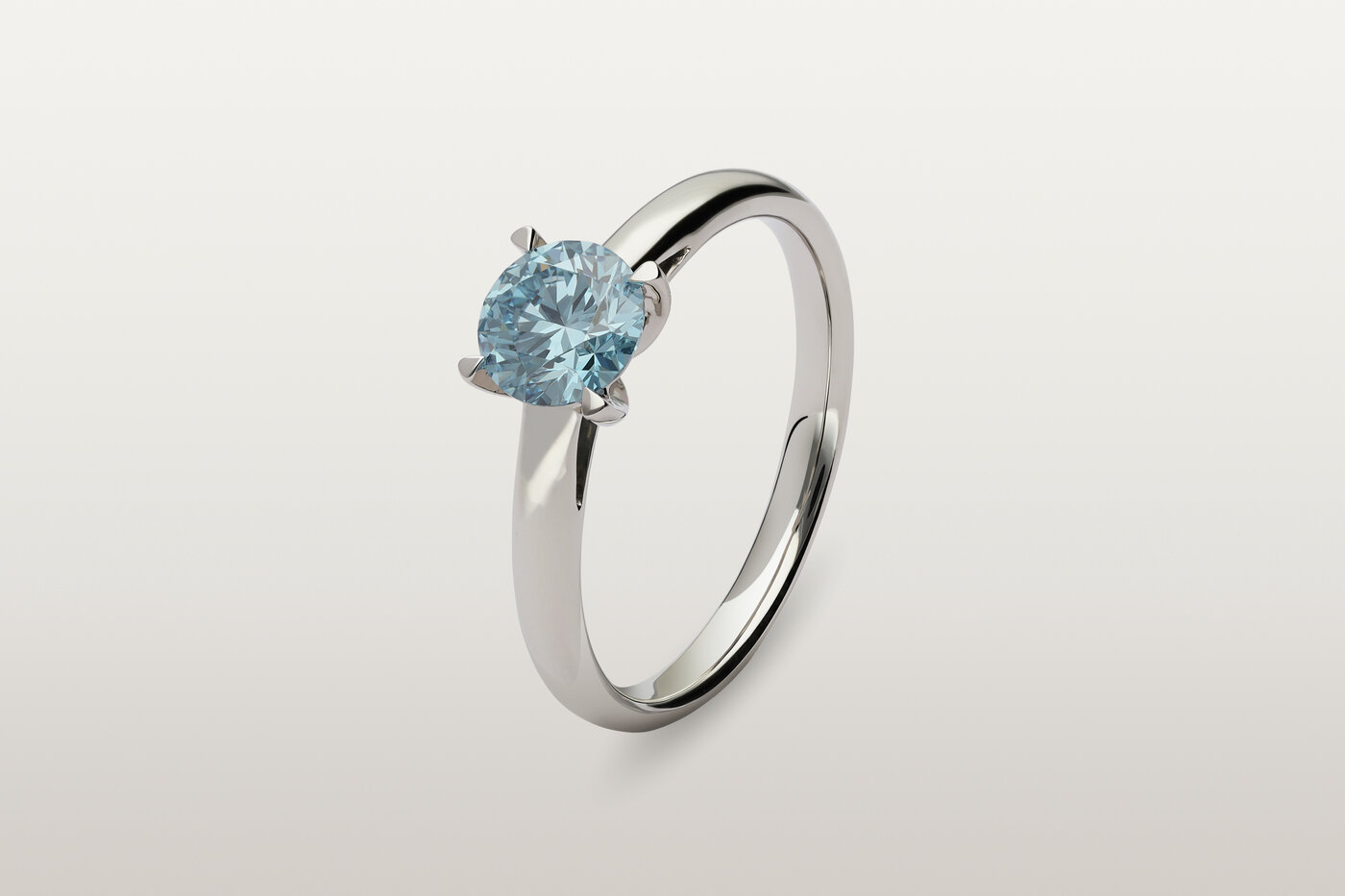 Ring Solitaire Blue Round Ring Solitaire Blue Round