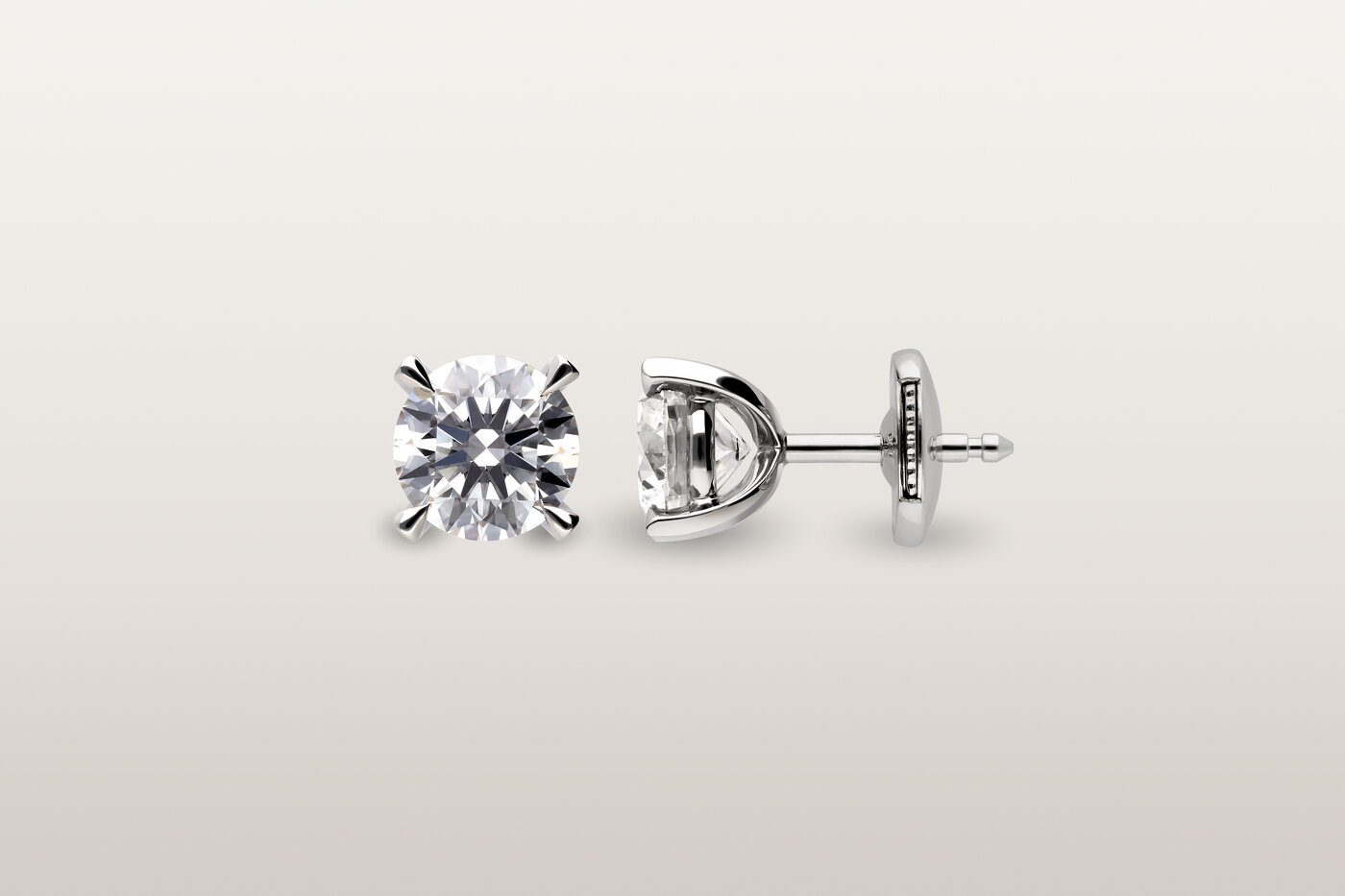 Earrings Solitaire Platinum