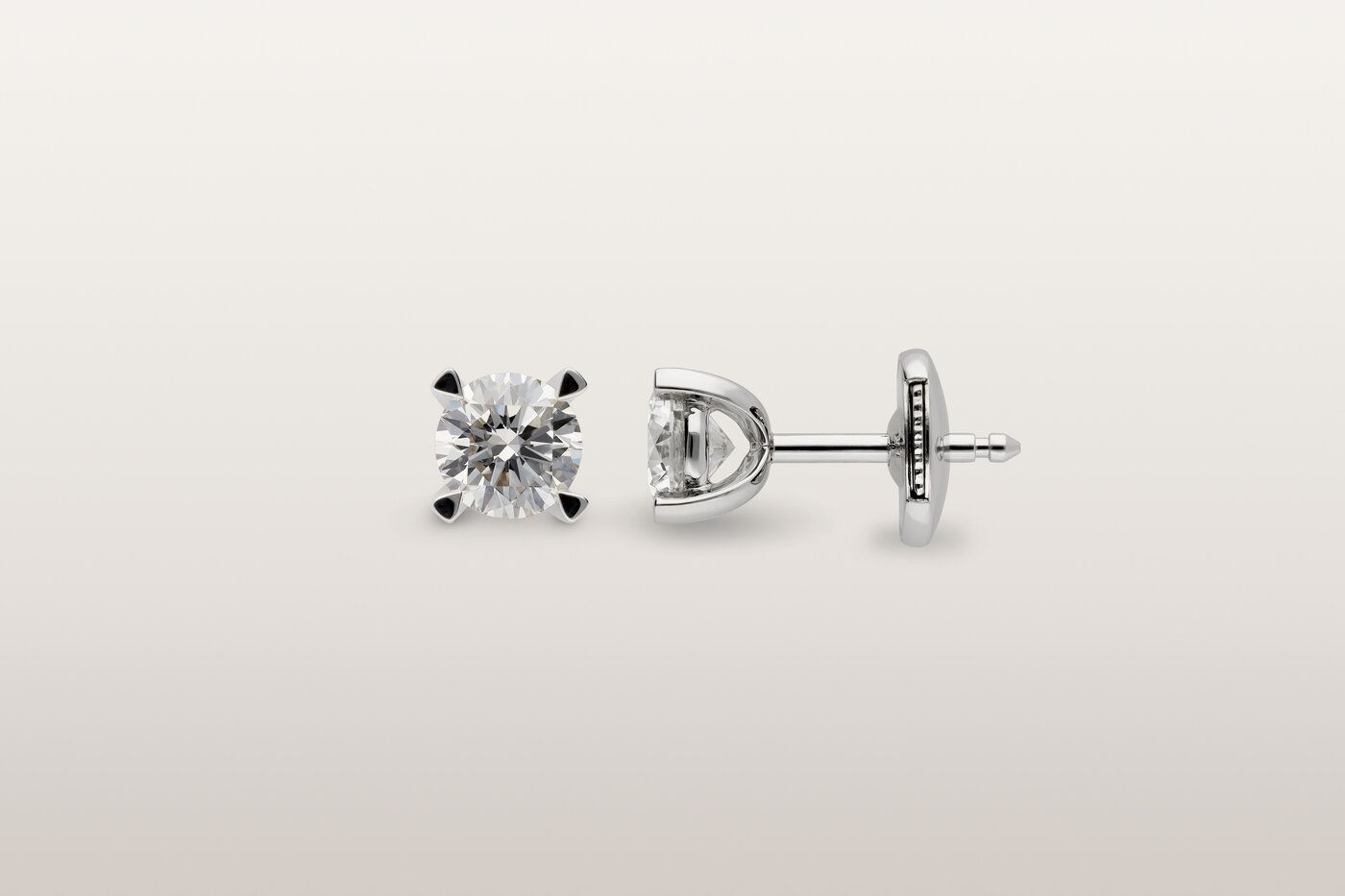 Earrings Solitaire Platinum
