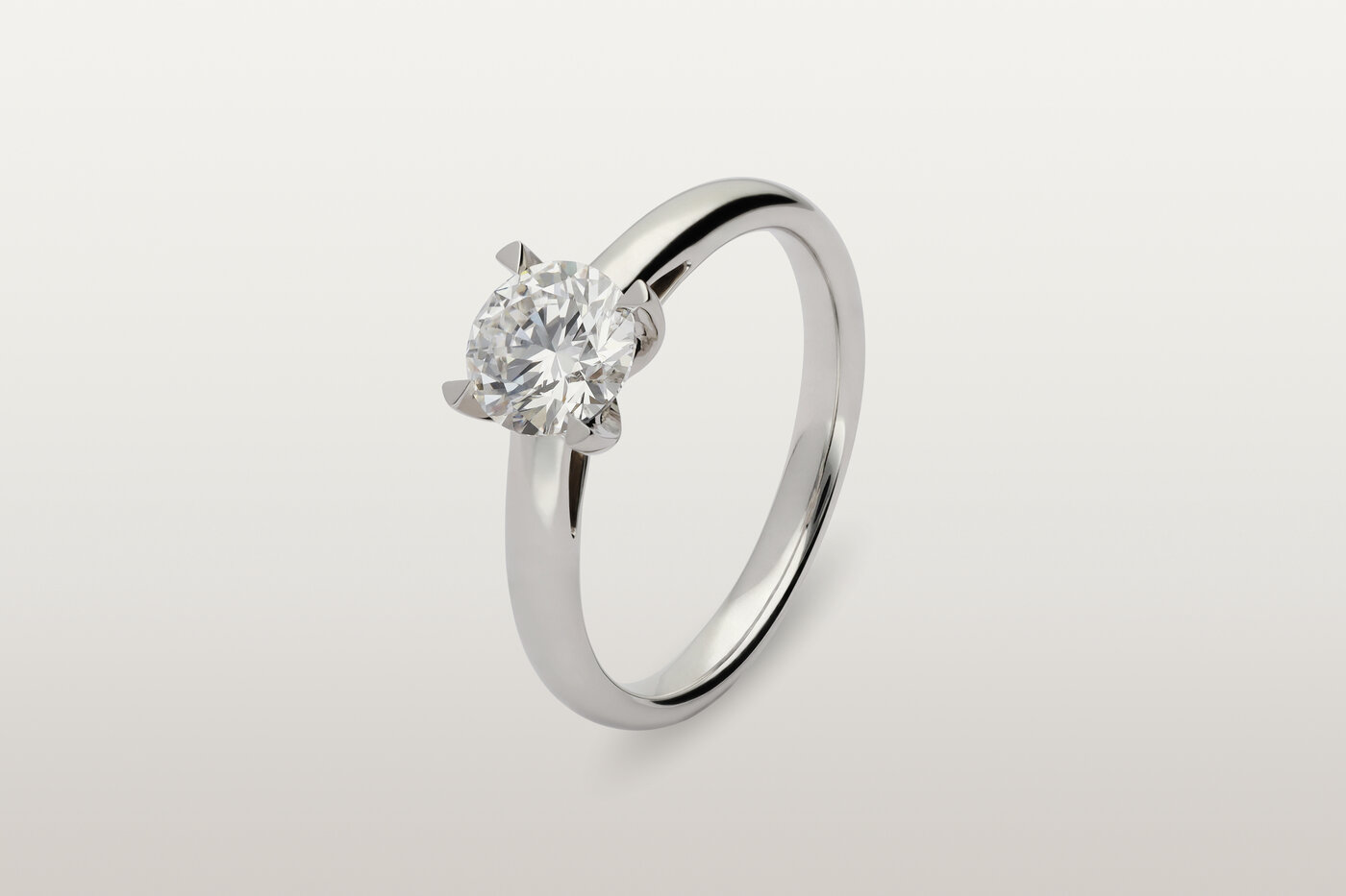 Bague Solitaire Platine Round
