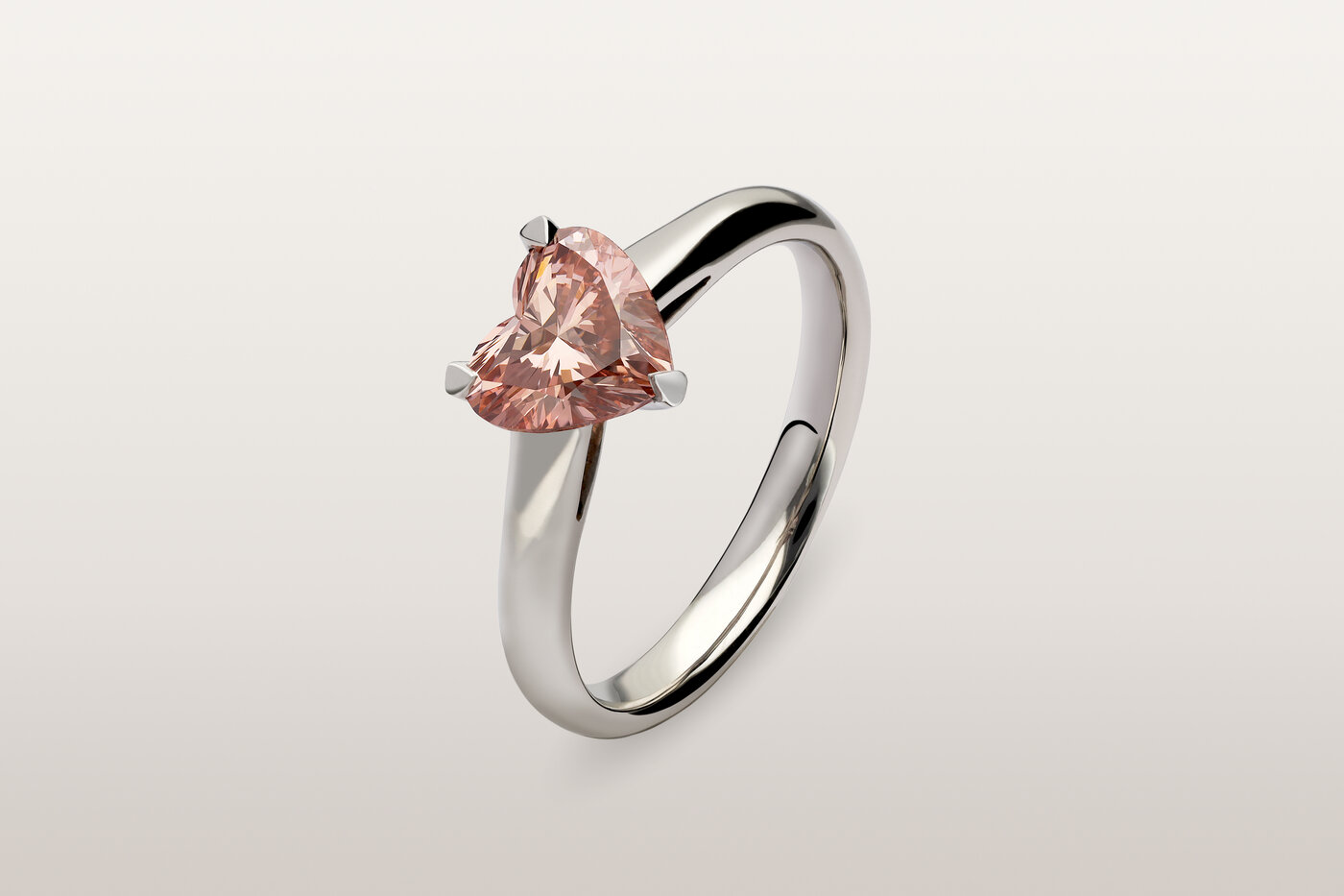 Ring Solitaire Pink Heart Ring Solitaire Pink Heart