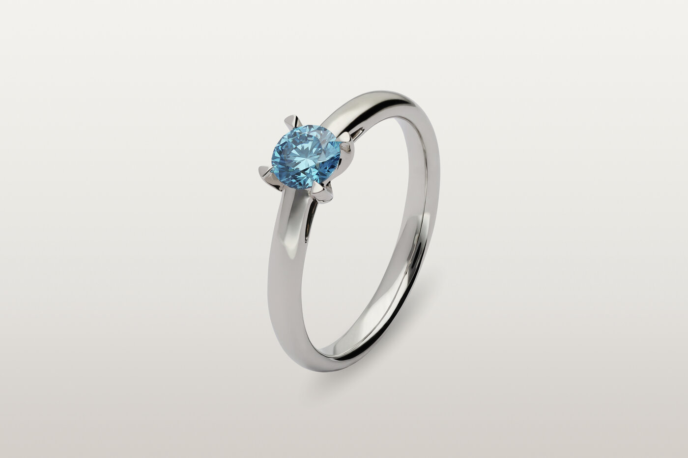 Ring Solitaire Blue Round Ring Solitaire Blue Round