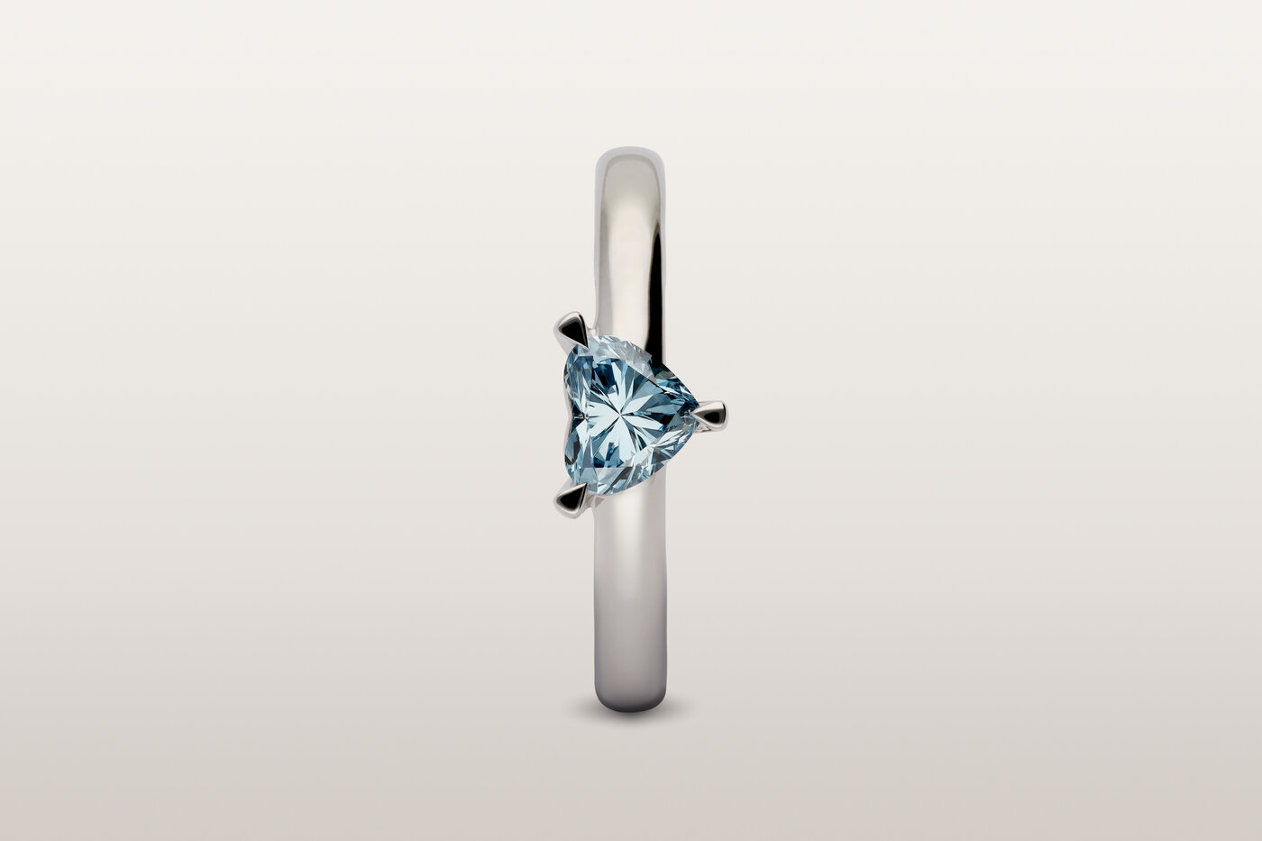 Ring Solitaire Blue Heart